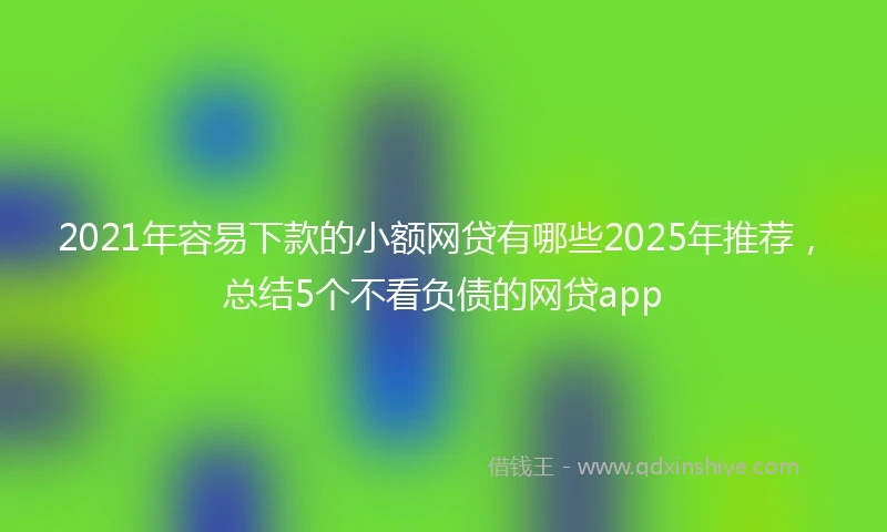 2021年容易下款的小额网贷有哪些2025年推荐，总结5个不看负债的网贷app
