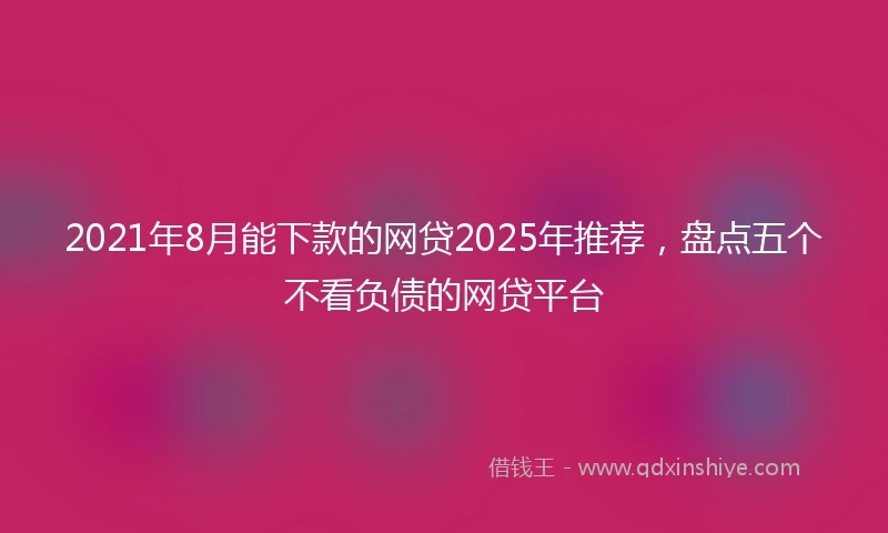 2021年8月能下款的网贷2025年推荐，盘点五个不看负债的网贷平台