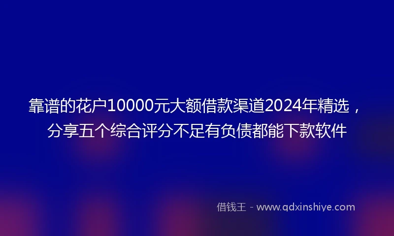 靠谱的花户10000元大额借款渠道2024年精选，分享五个综合评分不足有负债都能下款软件