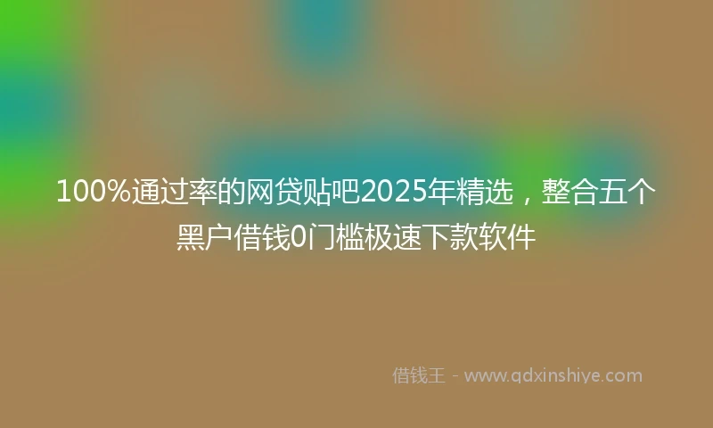 100%通过率的网贷贴吧2025年精选，整合五个黑户借钱0门槛极速下款软件