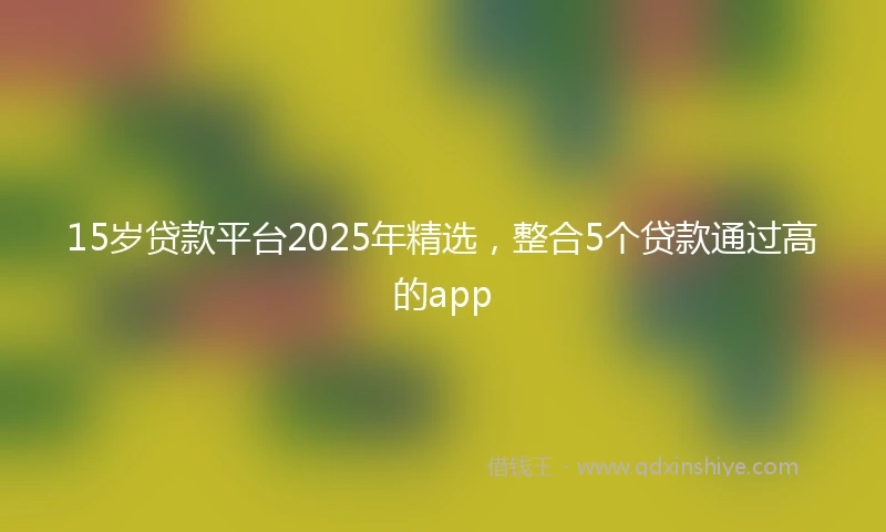 15岁贷款平台2025年精选，整合5个贷款通过高的app