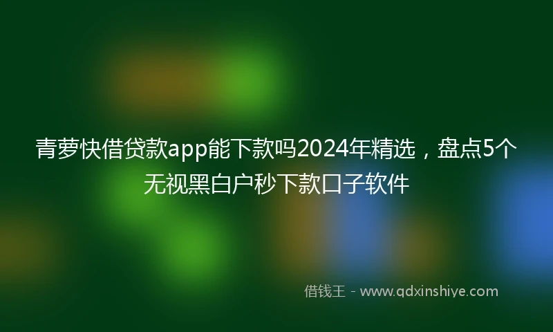 青萝快借贷款app能下款吗2024年精选，盘点5个无视黑白户秒下款口子软件