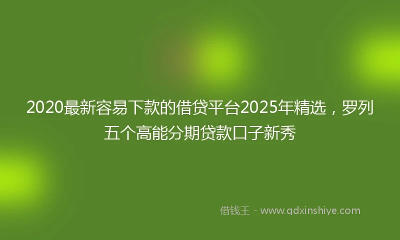 2020最新容易下款的借贷平台2025年精选，罗列五个高能分期贷款口子新秀