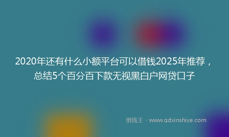 2020年还有什么小额平台可以借钱2025年推荐，总结5个百分百下款无视黑白户网贷口子