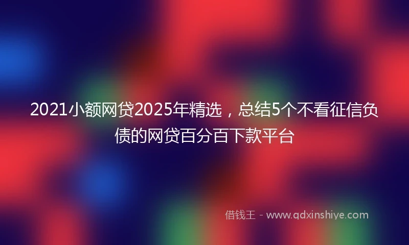 2021小额网贷2025年精选，总结5个不看征信负债的网贷百分百下款平台
