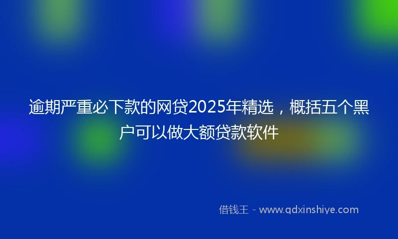 逾期严重必下款的网贷2025年精选，概括五个黑户可以做大额贷款软件