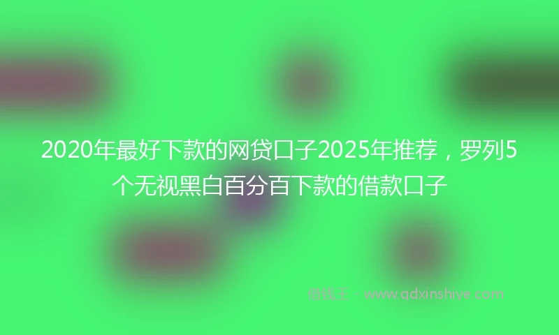 2020年最好下款的网贷口子2025年推荐，罗列5个无视黑白百分百下款的借款口子