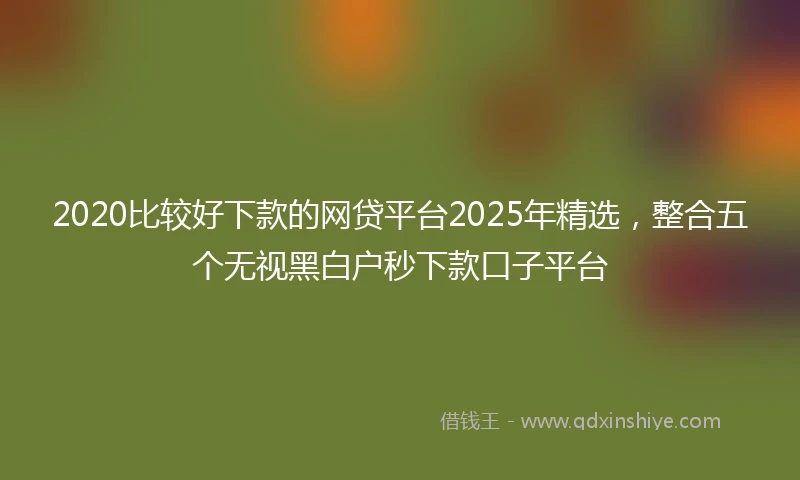 2020比较好下款的网贷平台2025年精选，整合五个无视黑白户秒下款口子平台