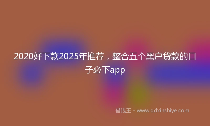2020好下款2025年推荐，整合五个黑户贷款的口子必下app