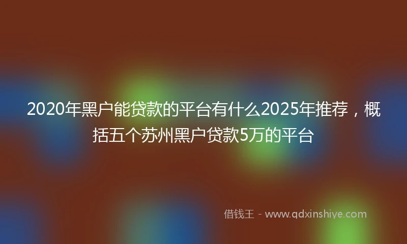 2020年黑户能贷款的平台有什么2025年推荐，概括五个苏州黑户贷款5万的平台