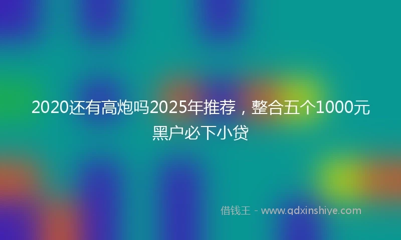 2020还有高炮吗2025年推荐，整合五个1000元黑户必下小贷