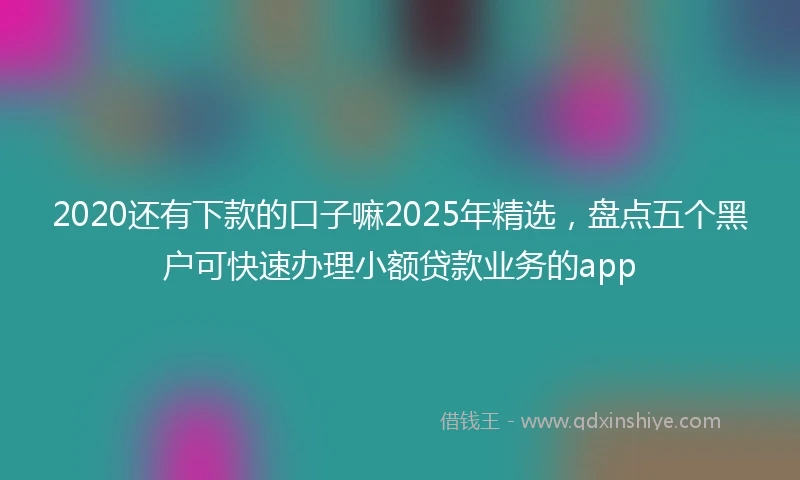 2020还有下款的口子嘛2025年精选，盘点五个黑户可快速办理小额贷款业务的app