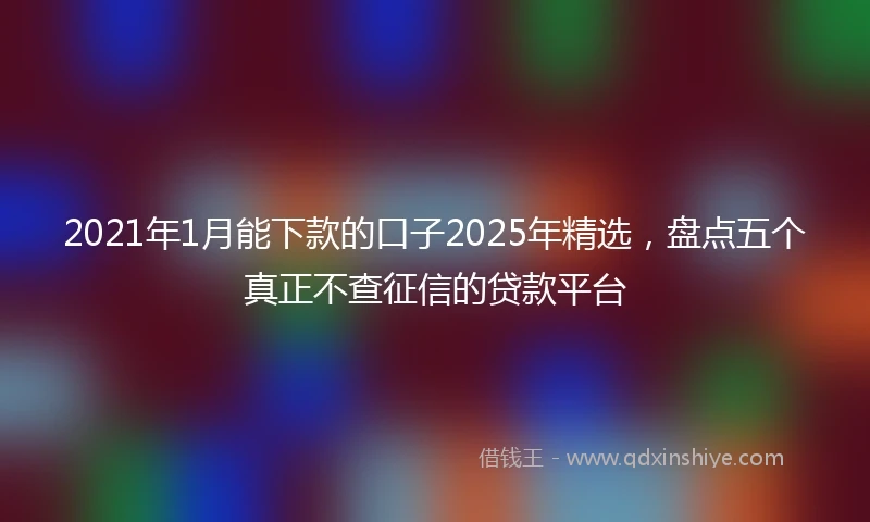 2021年1月能下款的口子2025年精选，盘点五个真正不查征信的贷款平台