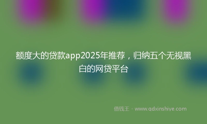 额度大的贷款app2025年推荐，归纳五个无视黑白的网贷平台