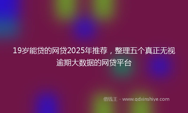 19岁能贷的网贷2025年推荐，整理五个真正无视逾期大数据的网贷平台