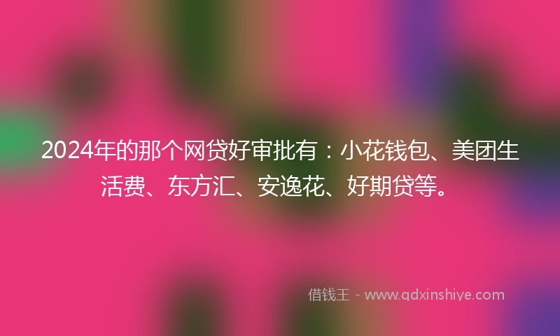 2024年的那个网贷好审批有：小花钱包、美团生活费、东方汇、安逸花、好期贷等。