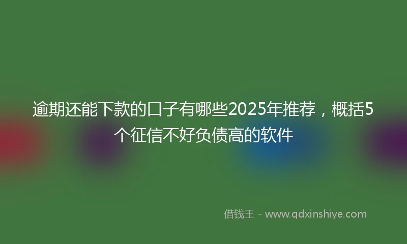 逾期还能下款的口子有哪些2025年推荐，概括5个征信不好负债高的软件