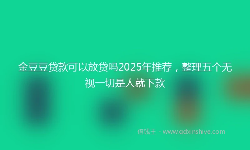 金豆豆贷款可以放贷吗2025年推荐，整理五个无视一切是人就下款