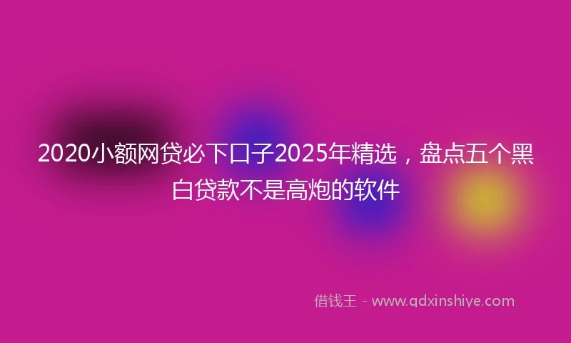 2020小额网贷必下口子2025年精选，盘点五个黑白贷款不是高炮的软件
