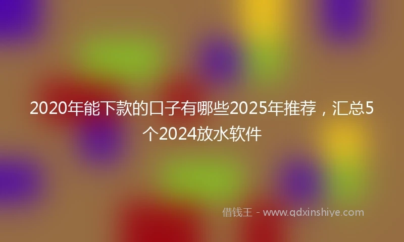 2020年能下款的口子有哪些2025年推荐，汇总5个2024放水软件