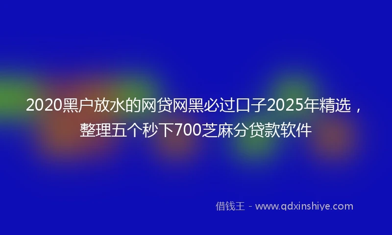 2020黑户放水的网贷网黑必过口子2025年精选，整理五个秒下700芝麻分贷款软件