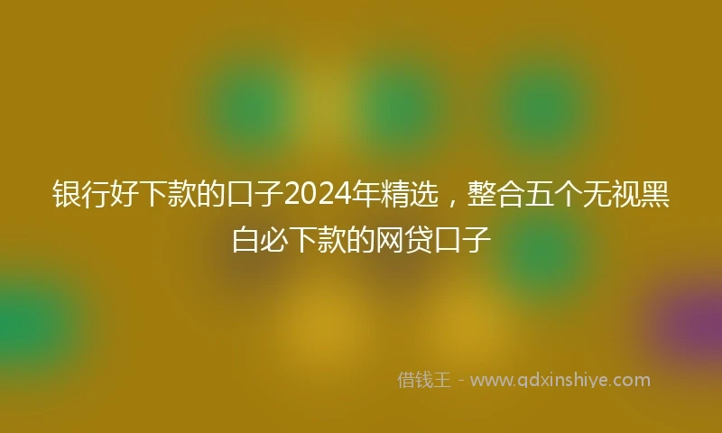 银行好下款的口子2024年精选，整合五个无视黑白必下款的网贷口子