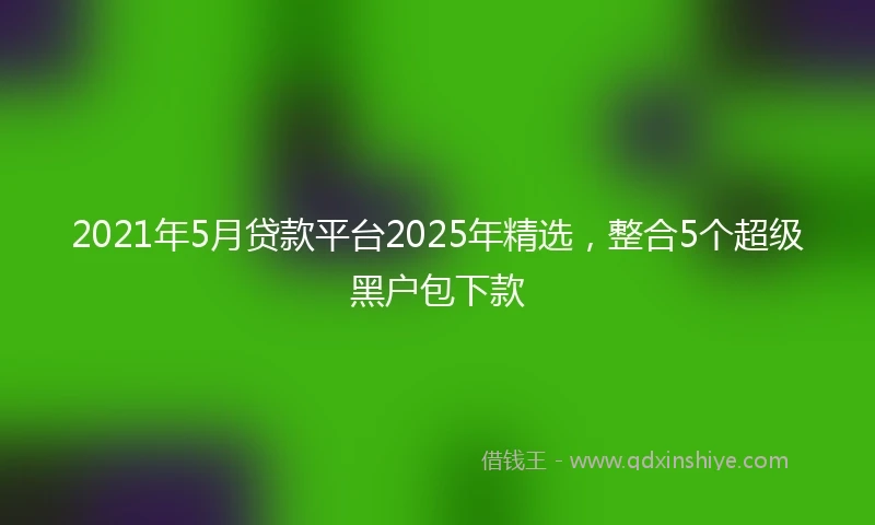 2021年5月贷款平台2025年精选，整合5个超级黑户包下款
