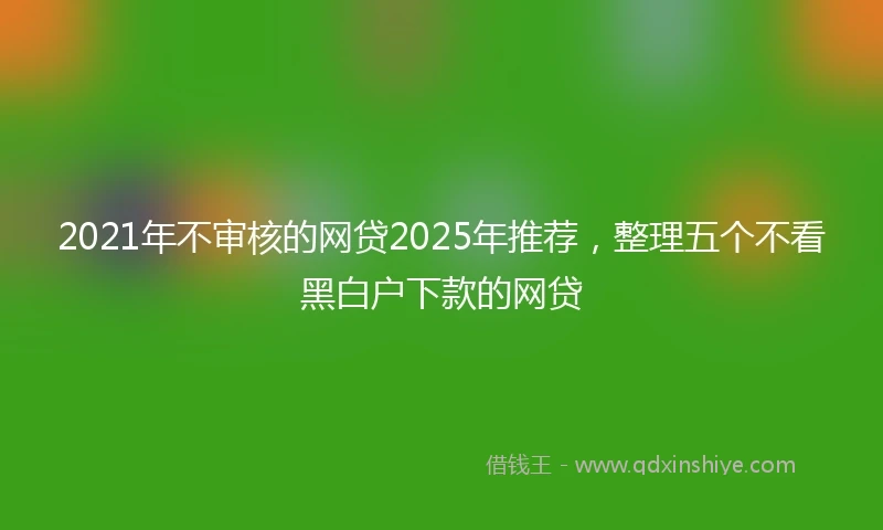 2021年不审核的网贷2025年推荐，整理五个不看黑白户下款的网贷
