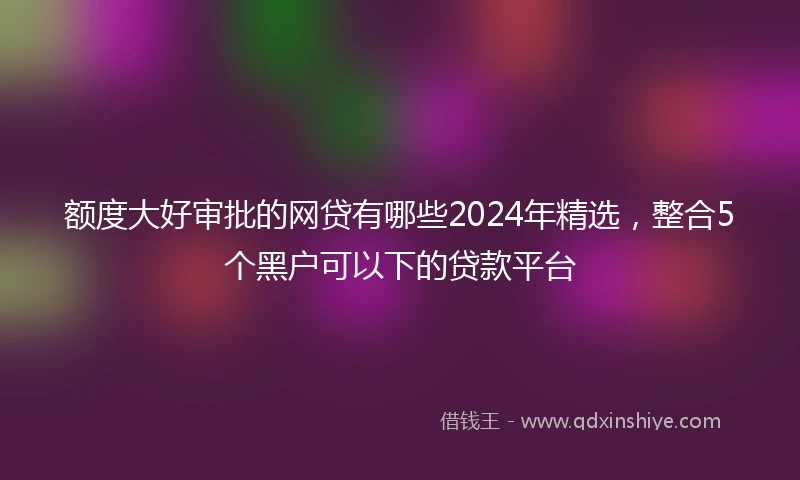 额度大好审批的网贷有哪些2024年精选，整合5个黑户可以下的贷款平台