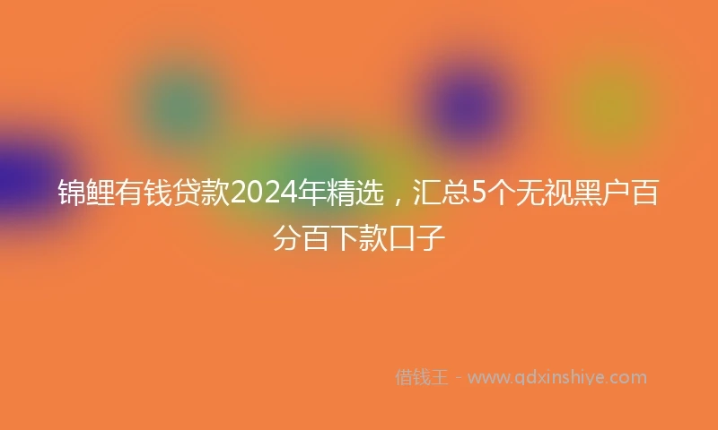 锦鲤有钱贷款2024年精选，汇总5个无视黑户百分百下款口子