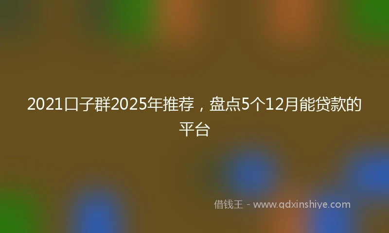 2021口子群2025年推荐，盘点5个12月能贷款的平台