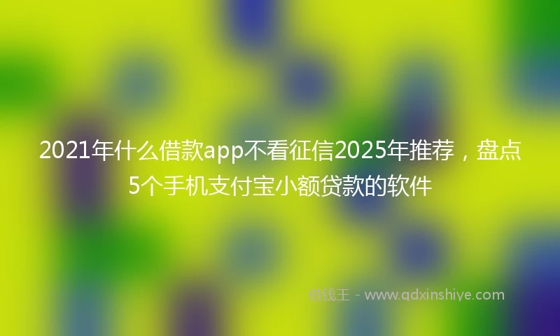 2021年什么借款app不看征信2025年推荐，盘点5个手机支付宝小额贷款的软件