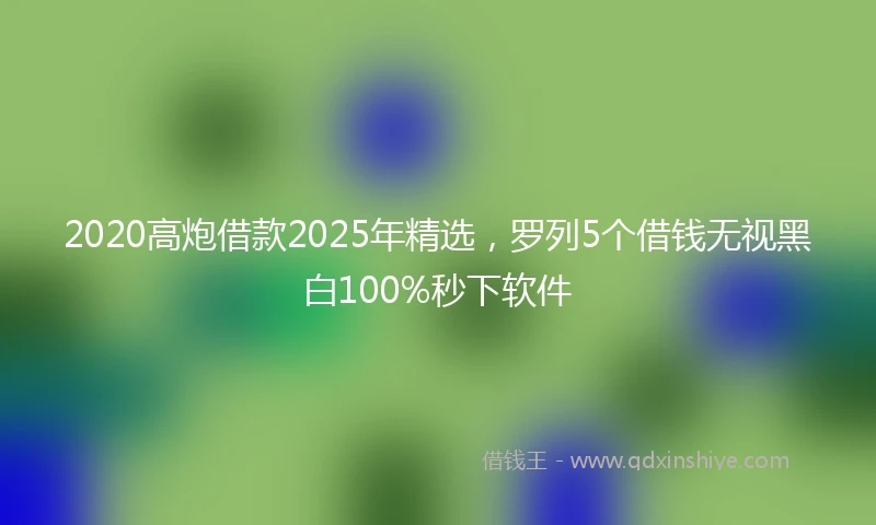 2020高炮借款2025年精选，罗列5个借钱无视黑白100%秒下软件