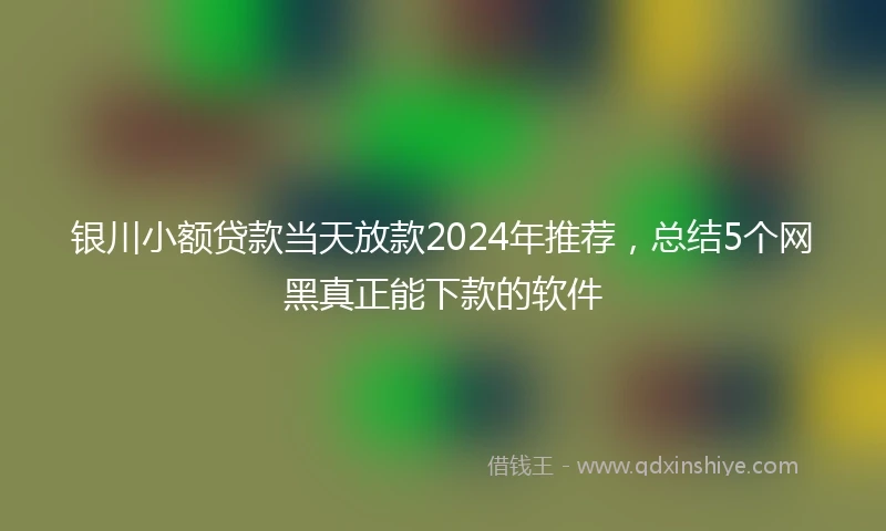 银川小额贷款当天放款2024年推荐，总结5个网黑真正能下款的软件
