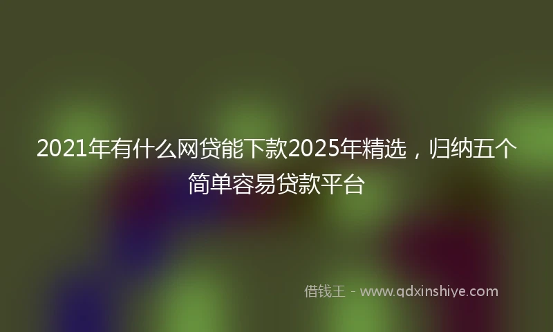 2021年有什么网贷能下款2025年精选，归纳五个简单容易贷款平台