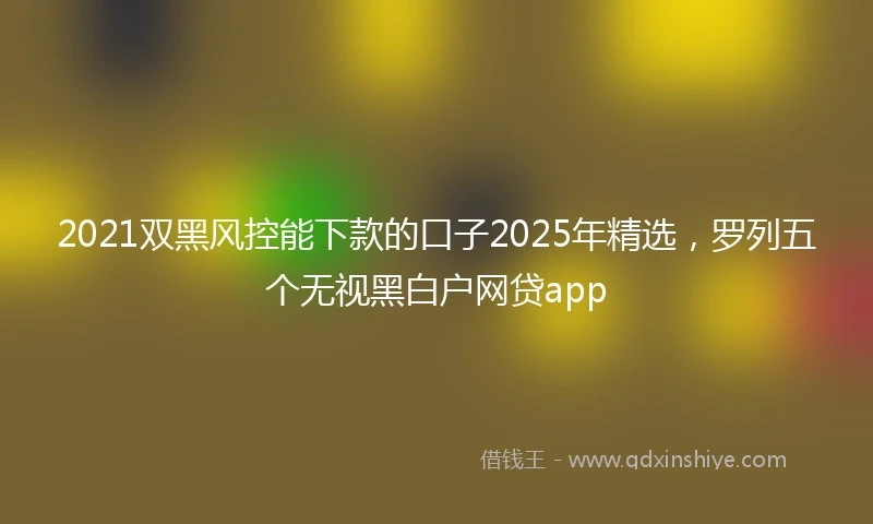 2021双黑风控能下款的口子2025年精选，罗列五个无视黑白户网贷app