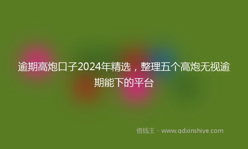逾期高炮口子2024年精选，整理五个高炮无视逾期能下的平台