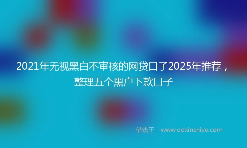 2021年无视黑白不审核的网贷口子2025年推荐，整理五个黑户下款口子