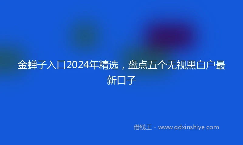 金蝉子入口2024年精选，盘点五个无视黑白户最新口子