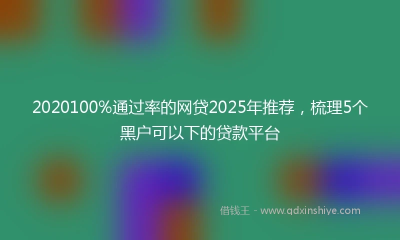 2020100%通过率的网贷2025年推荐，梳理5个黑户可以下的贷款平台