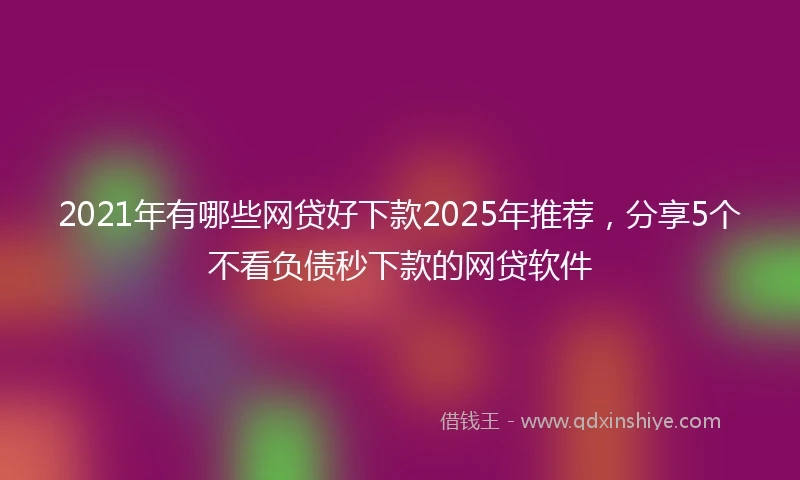 2021年有哪些网贷好下款2025年推荐，分享5个不看负债秒下款的网贷软件
