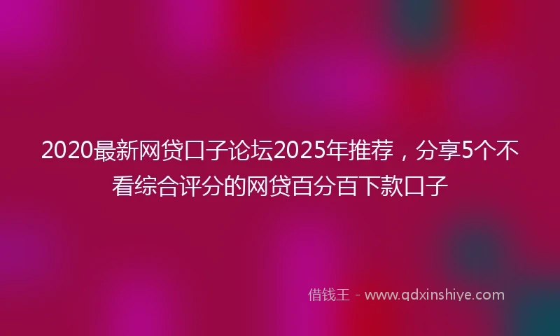 2020最新网贷口子论坛2025年推荐，分享5个不看综合评分的网贷百分百下款口子