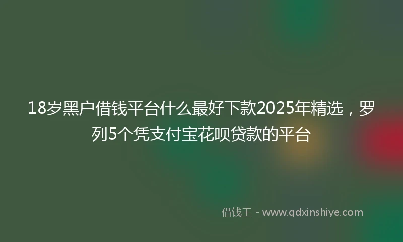 18岁黑户借钱平台什么最好下款2025年精选，罗列5个凭支付宝花呗贷款的平台