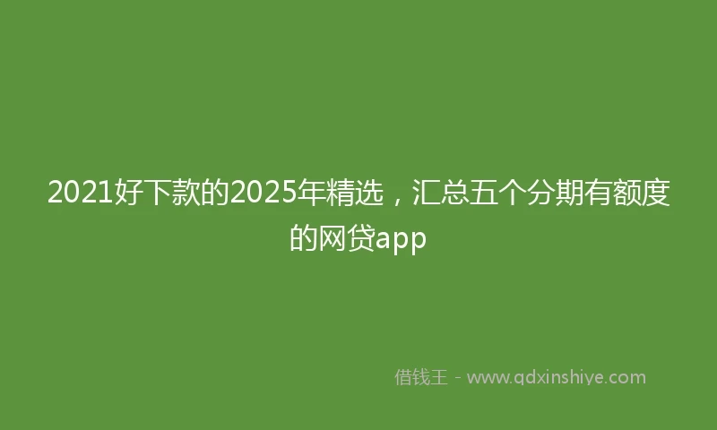 2021好下款的2025年精选，汇总五个分期有额度的网贷app