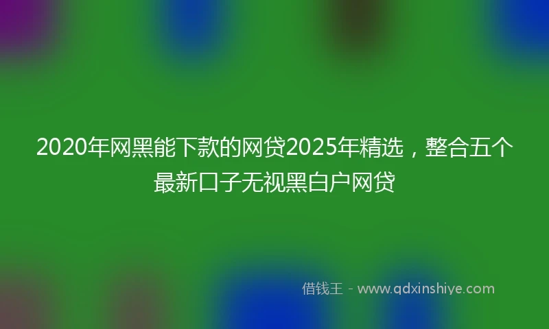 2020年网黑能下款的网贷2025年精选，整合五个最新口子无视黑白户网贷