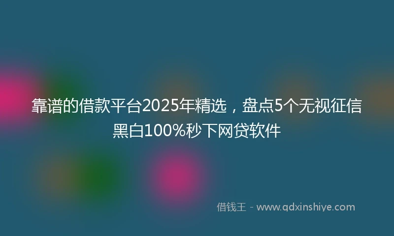 靠谱的借款平台2025年精选，盘点5个无视征信黑白100%秒下网贷软件