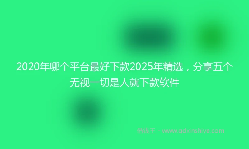 2020年哪个平台最好下款2025年精选，分享五个无视一切是人就下款软件