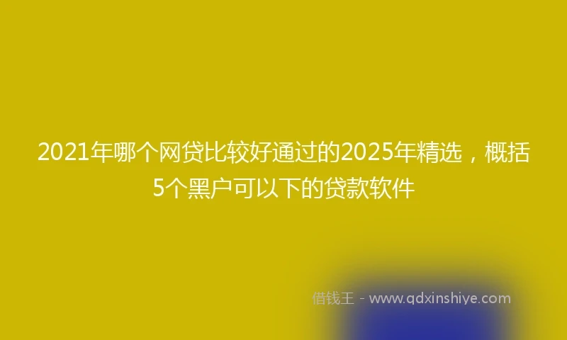 2021年哪个网贷比较好通过的2025年精选，概括5个黑户可以下的贷款软件