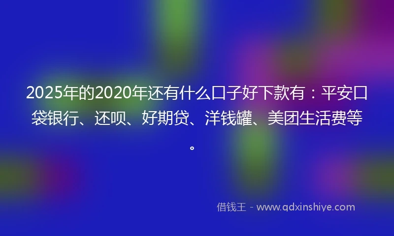 2025年的2020年还有什么口子好下款有：平安口袋银行、还呗、好期贷、洋钱罐、美团生活费等。