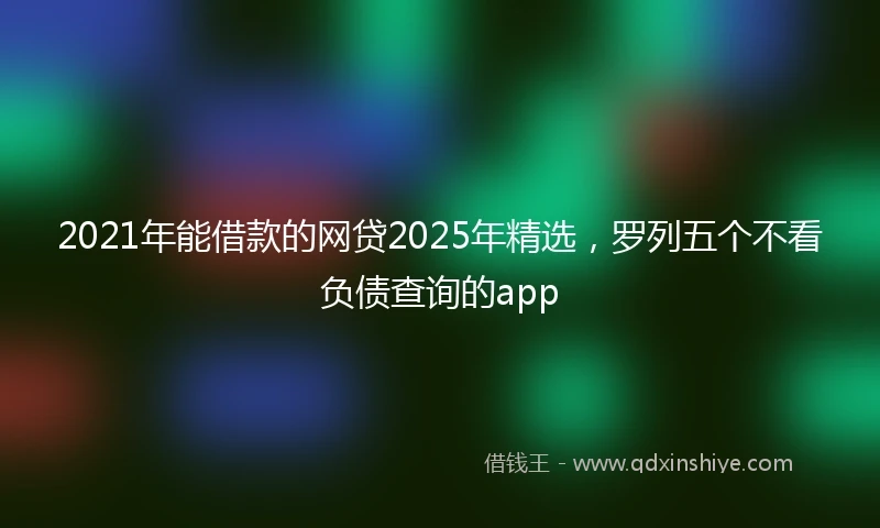 2021年能借款的网贷2025年精选，罗列五个不看负债查询的app